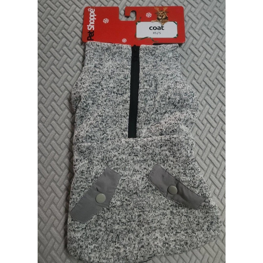 Pet Shoppe dog puppy winter coat size XS SMALL gray and black‎ new 12 - 19 lbs